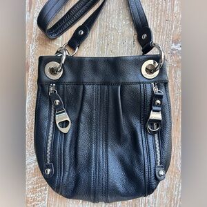 B Makowsky leather handbags, Black Shoulder Bag